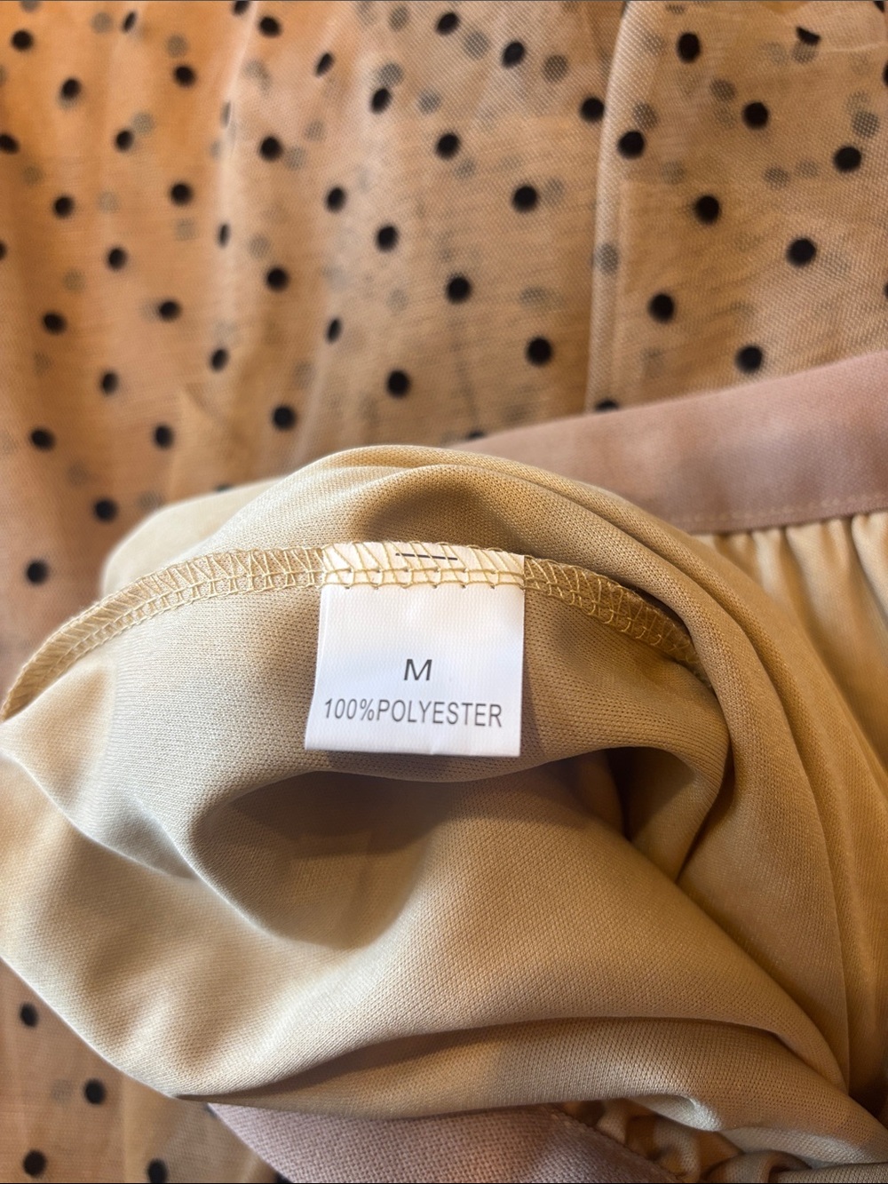Polka Dot Tulle Midi Skirt - Beige/Black - Picture 2 of 3